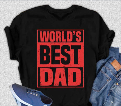 World's Best Dad Men's Bamboo Viscose/Organic Cotton Short Sleeve Graphic T-Shirt